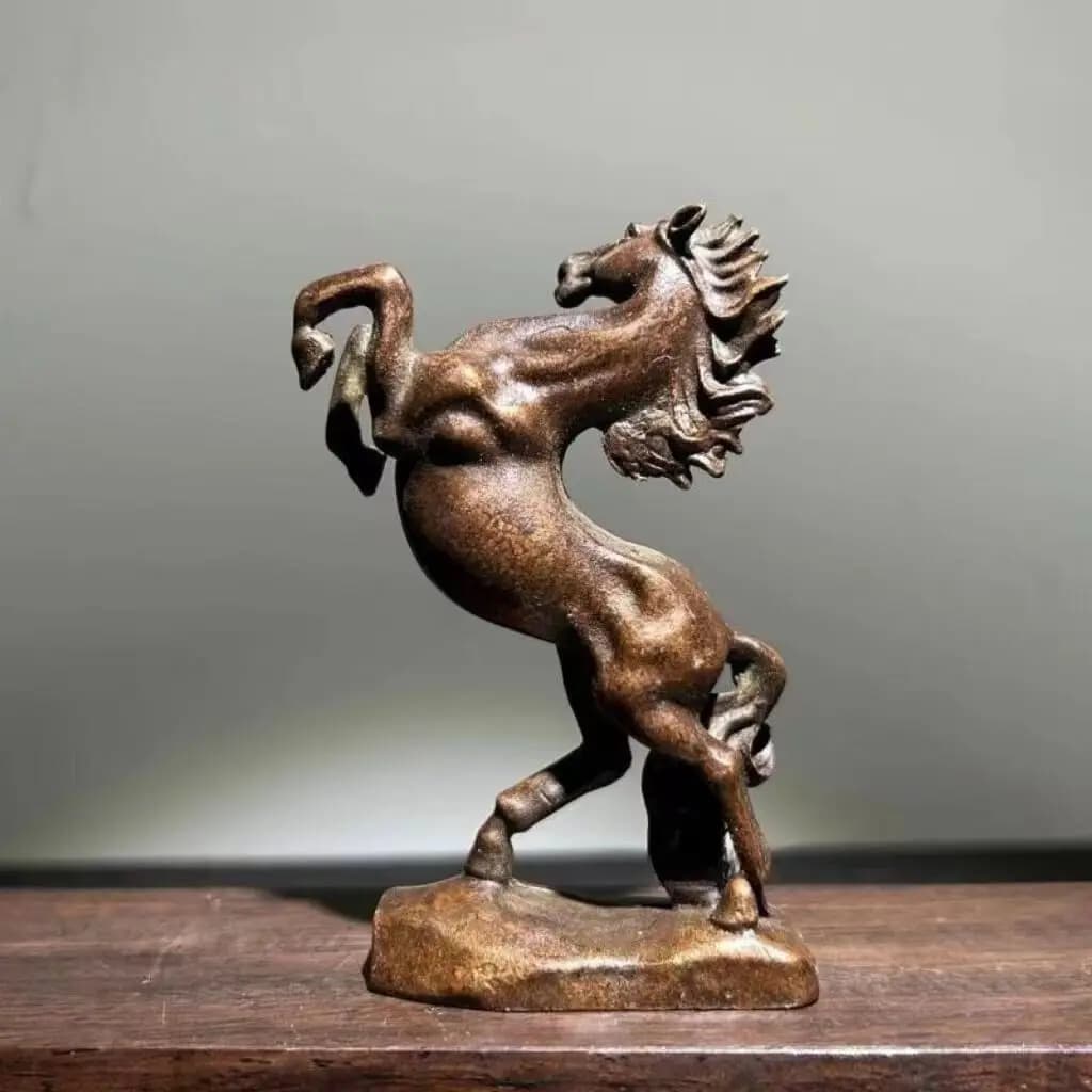 Chinese Old Bronze Copper Statue Hand Carved Horse,Antique handicraft ornaments
