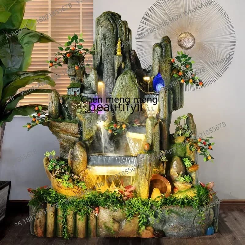 cn8350 LHY A  Large Floor Artificial Mountain and Fountain Fish Pond Landscape Soft Decorative Ornaments Living Room GardenSS 86