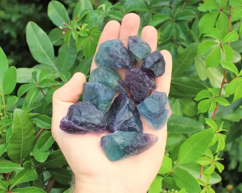 1 Bag Natural Raw Rainbow Fluorite Crystals, Jewelry Making, Home Decor -  Gift for Parents, Ideal for Xmas, Valentine'S Day