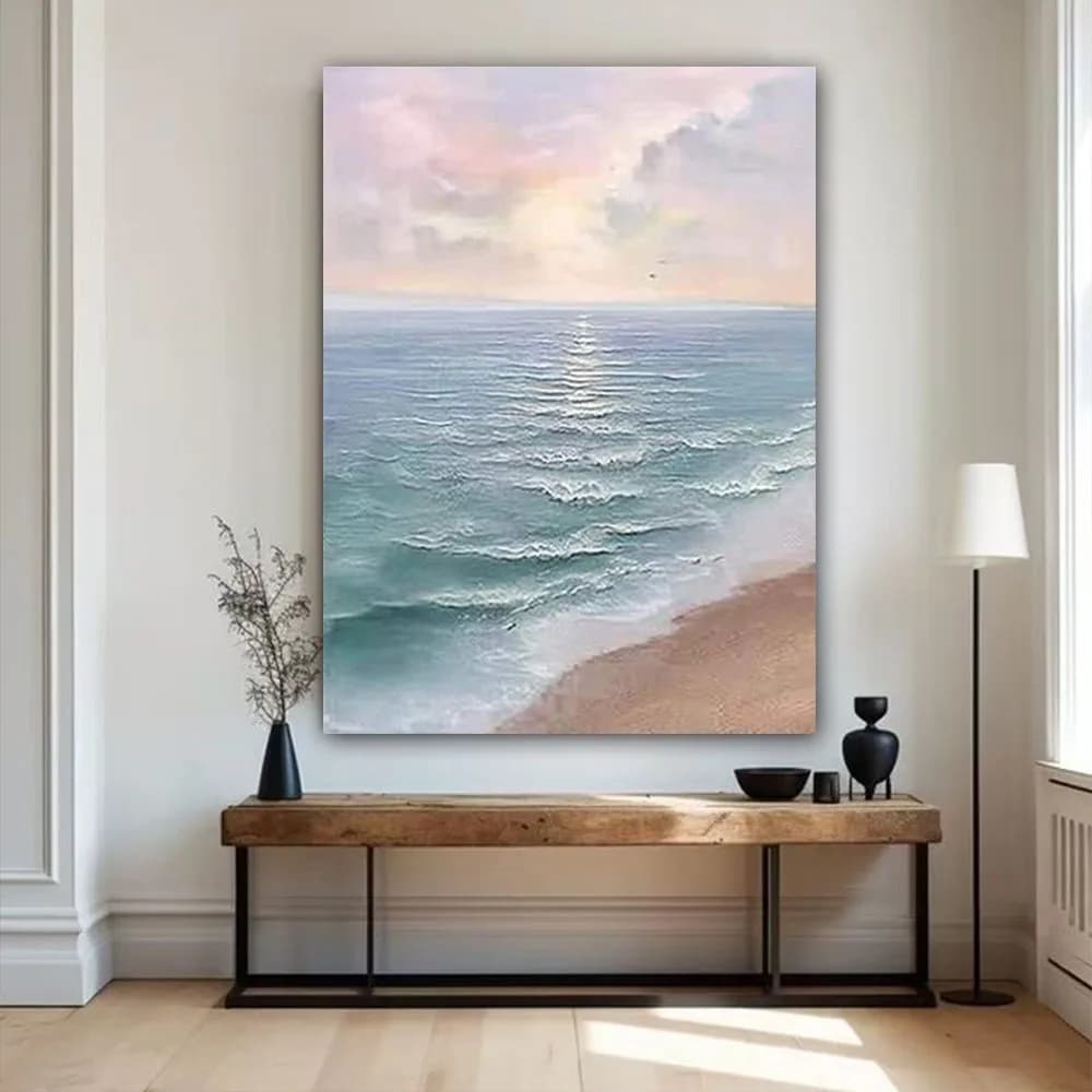 100% Handmade Canvas Art Seascape Oil Painting Modern Abstract Wall Mapping For Living Room Bedroom Porch Hallway Luxury Mural