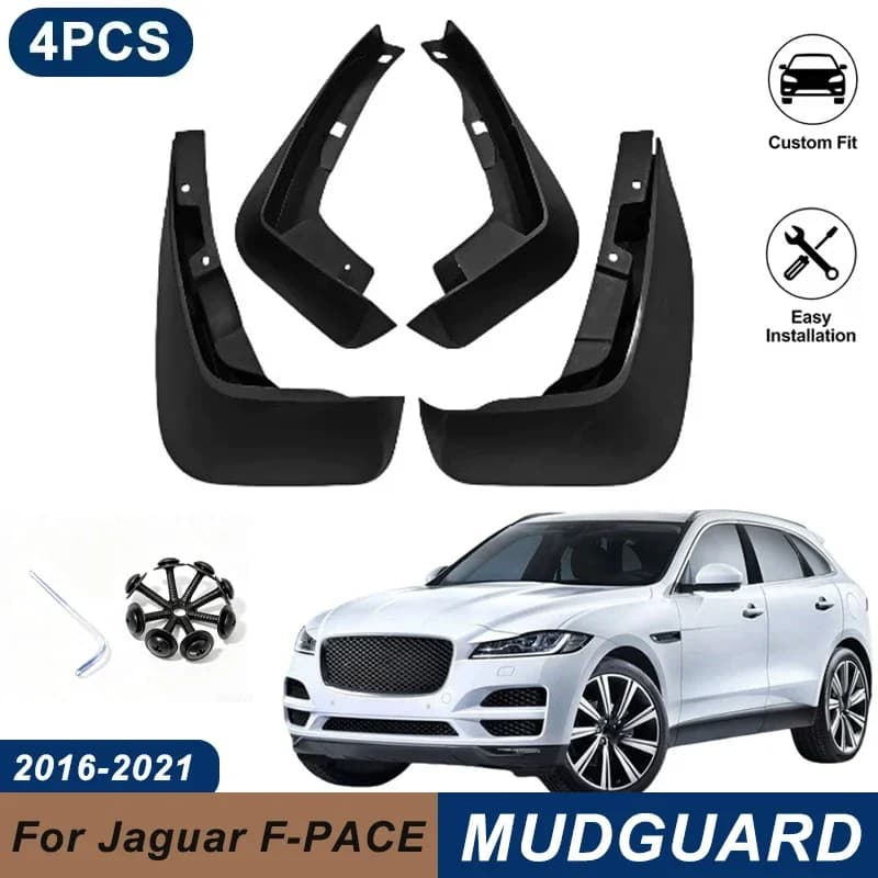4PCS Car Mud Flaps For Jaguar F-PACE X761 2016-2021 Waterproof Anti-Splash Fender Mudguards Auto Exterior Accessories