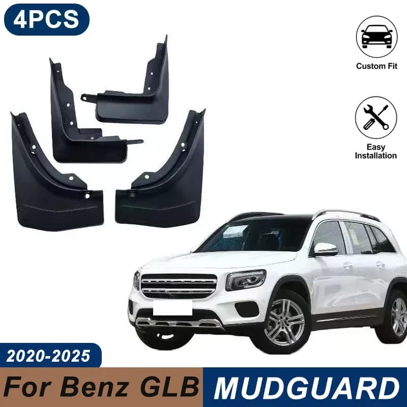 4PCS Car Mud Flaps For Mercedes-Benz GLB 2020-2025 Waterproof Anti-Splash Fender Mudguards Auto Exterior Accessories