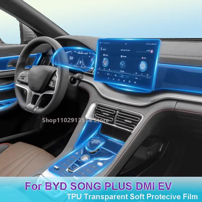For BYD SONG PLUS DMi EV 2021-2022 Car GPS Navigation LCD Screen TPU Protective Film Protector Decoration Car Interior Stickers