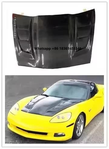 For  C6 New C6 Clear Forged Carbon Fiber Bonnet Hood Cover