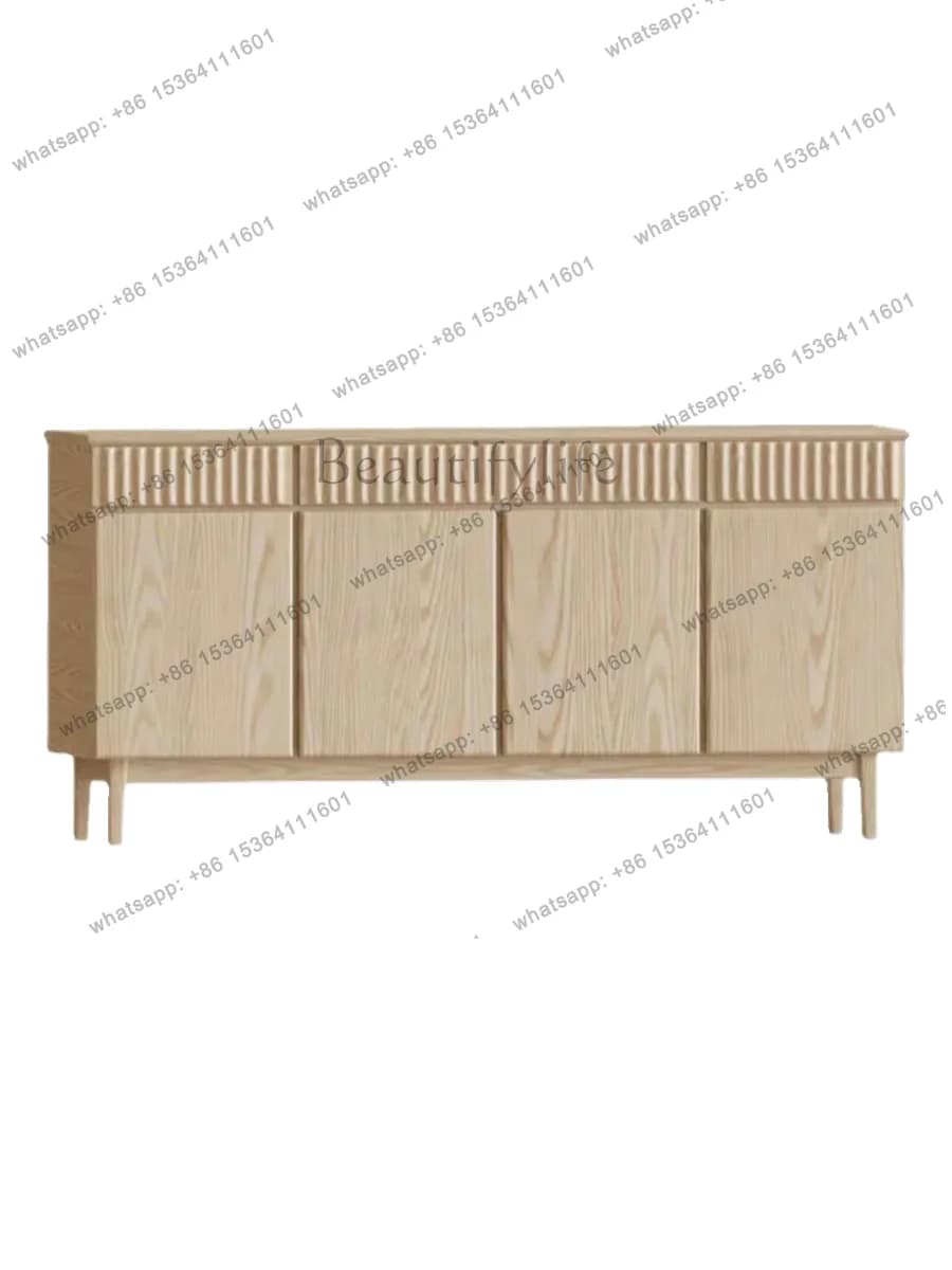 Nordic ash wood all solid wood storage French simple entrance cabinet Chinese wine cabinet