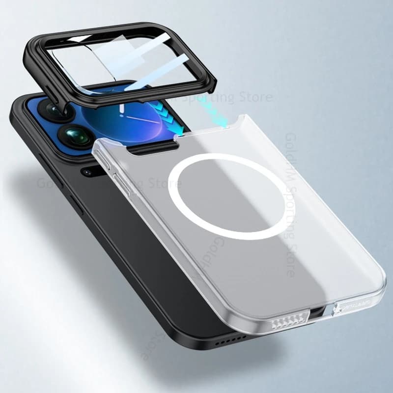 For Magsafe Case For Xiaomi 17 Pro Max Wireless Charging Magsafing Cover For Xiaomi 17 Pro Max Translucent Matte HD Camera Film