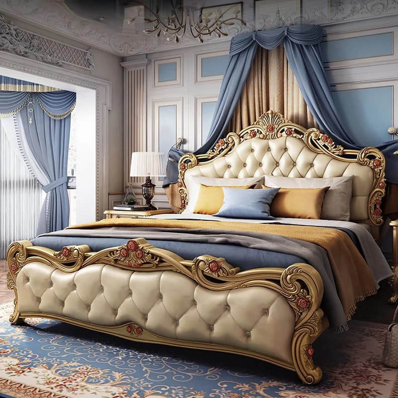 Italian Platform Adult Bed Frames Comforter Luxury Full Size Bedroom Double Bed Headboards Bedframe Letto Matrimoniale Furniture