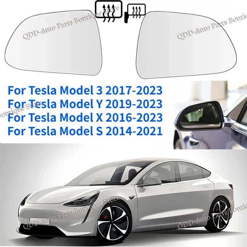 Heating glass rearview mirror accessories for the left and right rearview mirror lenses of Tesla Model 3 Y X S