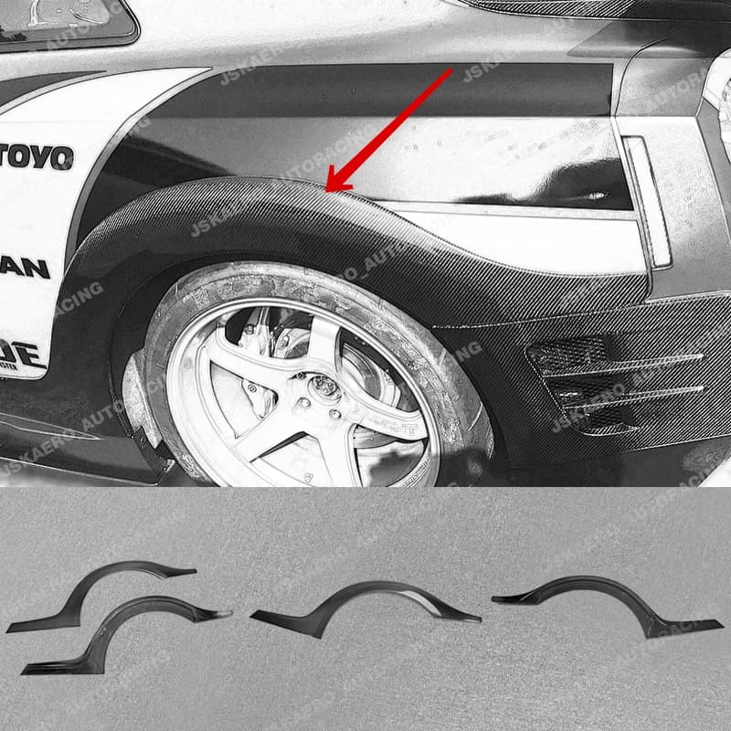 For Nissan GTR R35 08-16 Rear Fender Flares Mudguards Addon Carbon Fiber car bodykits