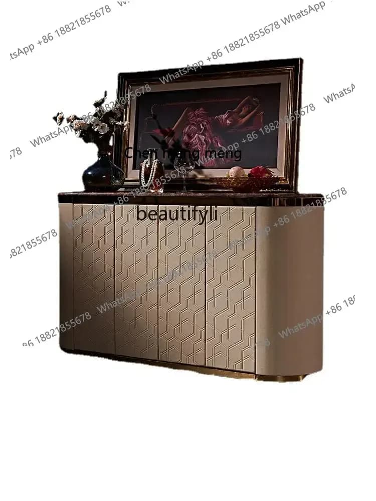 cn8350 LHY zq Sideboard Dining Room Storage Hong Kong-Style Bedroom Marble TV Bench for Bedroom Entrance Cabinet Shoe Cabinet