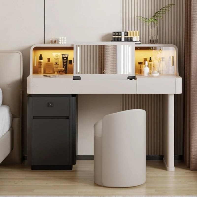 hidden mirror dressing table Italian minimalist large capacity Makeup vanity small apartment muebles de dormitorio furniture