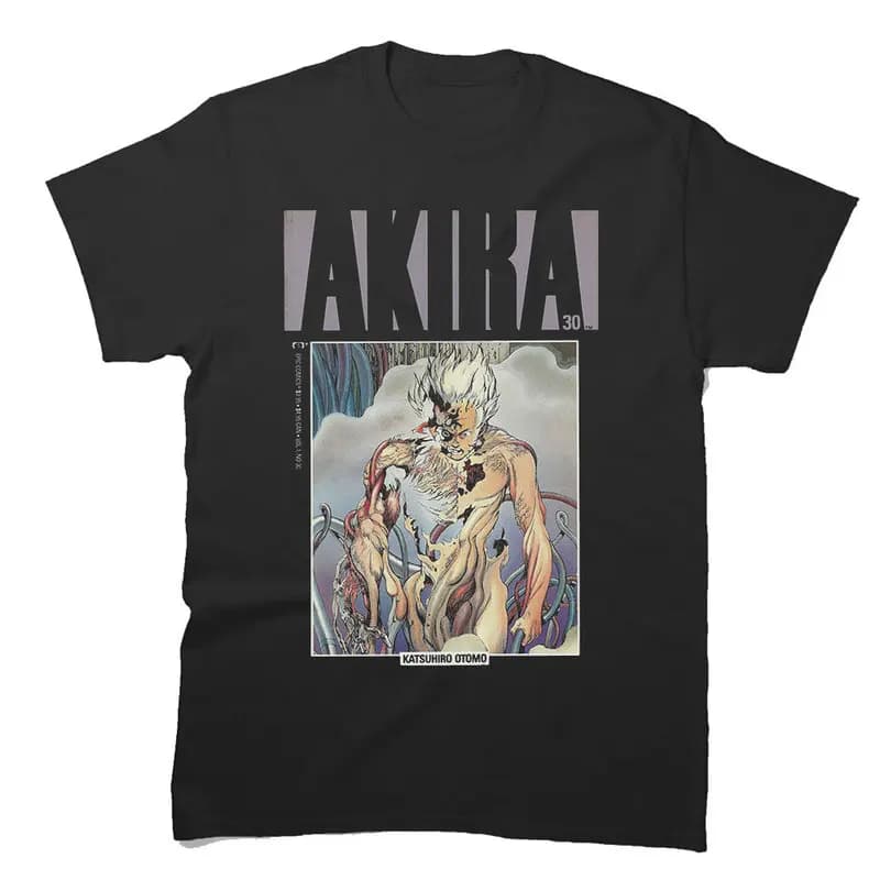 Akira Cyberpunk City Explosion Gift T‑Shirt Katsuhiro Otomo Retro Manga Shotaro Kaneda Neo‑Tokyo Anime Print Short Sleeve Tops
