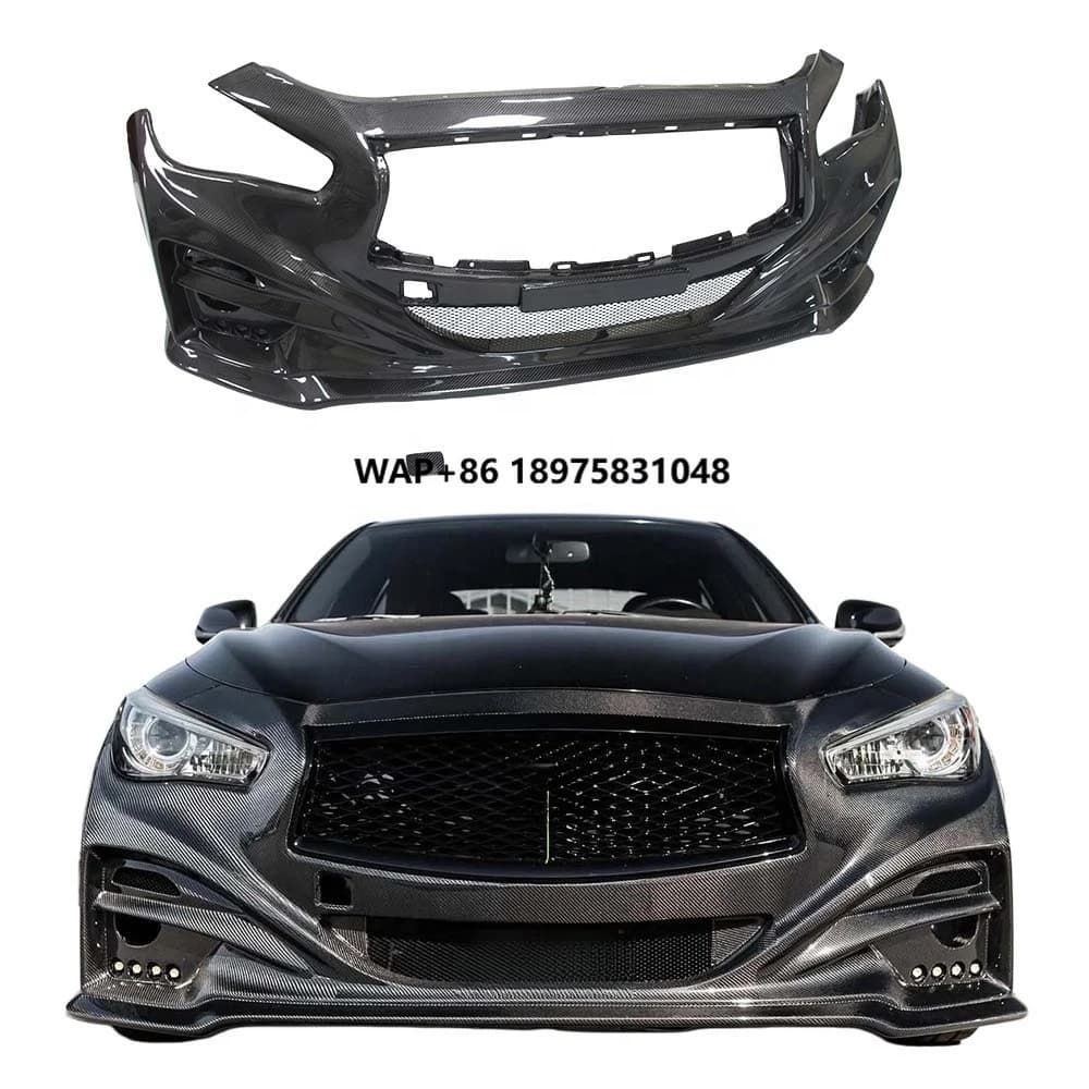 New Carbon Fiber Front Bumper Body Kit with 100% Fit for Infiniti Q50 2014-2024