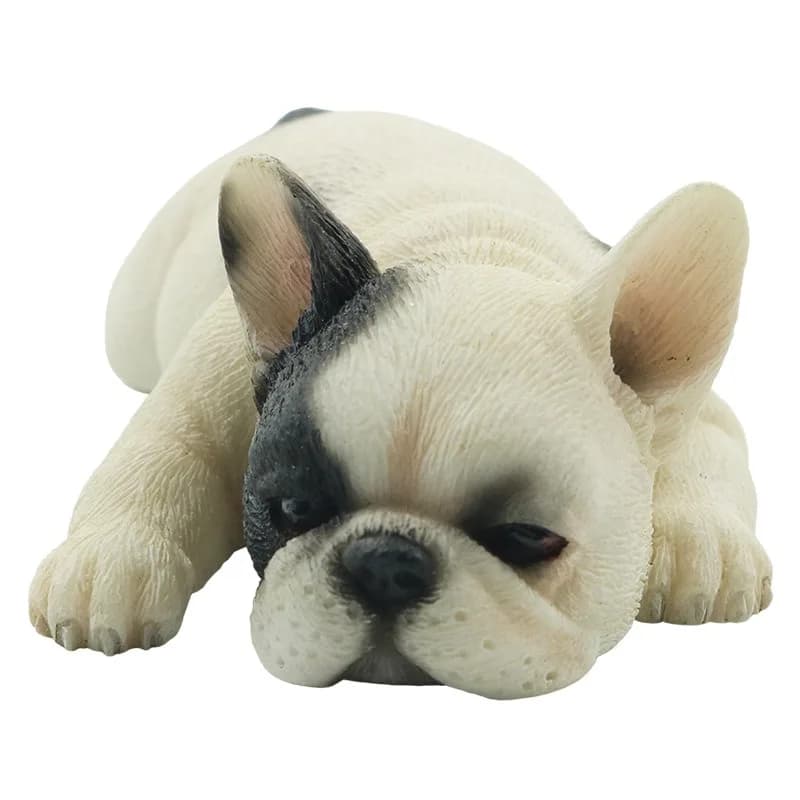 Cute sleeping position French Bulldog cute sleeping small French bucket simulation dog model French Bulldog car ornament