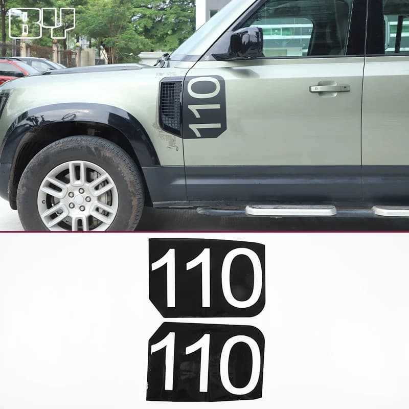 For Land Rover Defender L663 90 110 130 2020-2023 PVC Black/Carbon Fiber Car Door Side Vent Decal Trim Sticker Car Accessories