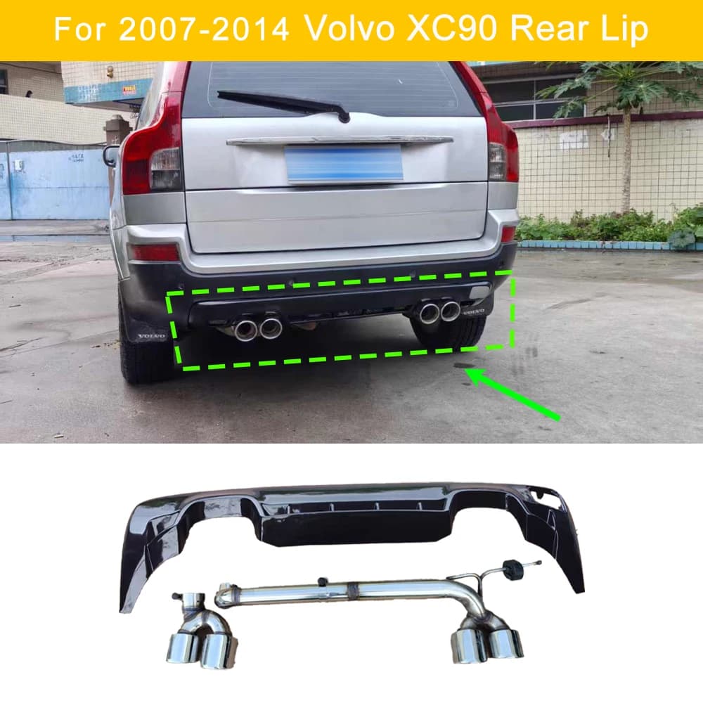 Suitable for 2007-2014 Volvo CX90 Car Rear Bumper Diffuser Splitter Exhaust Pipe Spoiler Tuning Body Kit Accessories