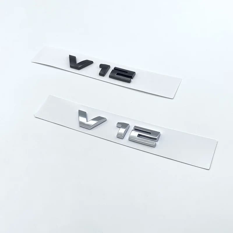 New 3D Font Numbers Letters v12 Emblem for BMW M760i Series F01 F02 G11 G12 Car Trunk Nameplate Logo Sticker Black Chrome