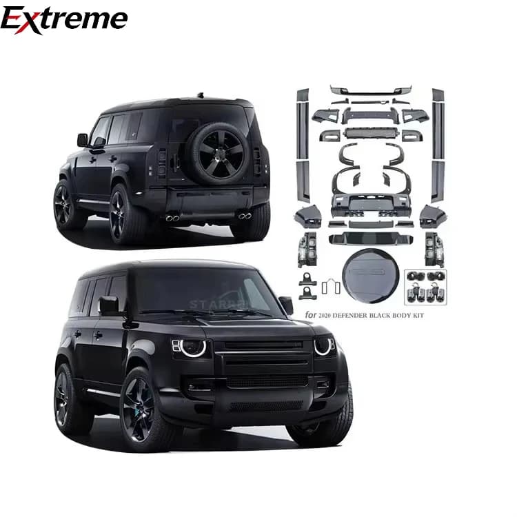 Front and Rear Bumpers Side Skirt Upgrade 20 Models Upgraded  Defender 007 Limited Edition Black Body Kit for Land Rover
