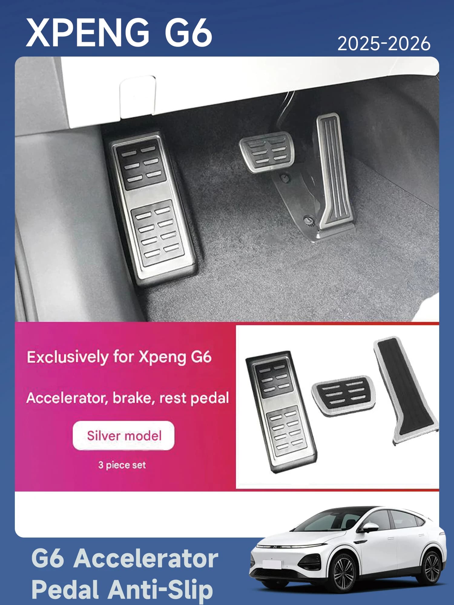 [Fast Shipping] XPENG G6 2024 2025 2026 Range Extender Version Brake, Accelerator, and Rest Foot Pedals