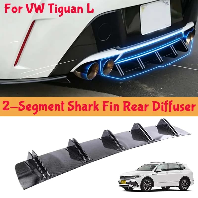 For VW Tiguan L Shark Fin Rear Diffuser Split Chassis Spoiler Auto Aerodynamic Parts Aerodynamic Modification