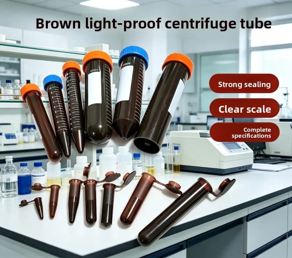 Plastic Centrifuge Tubes Brown Light-proof 0.5ml to 50ml EP Tubes for Laboratory Use