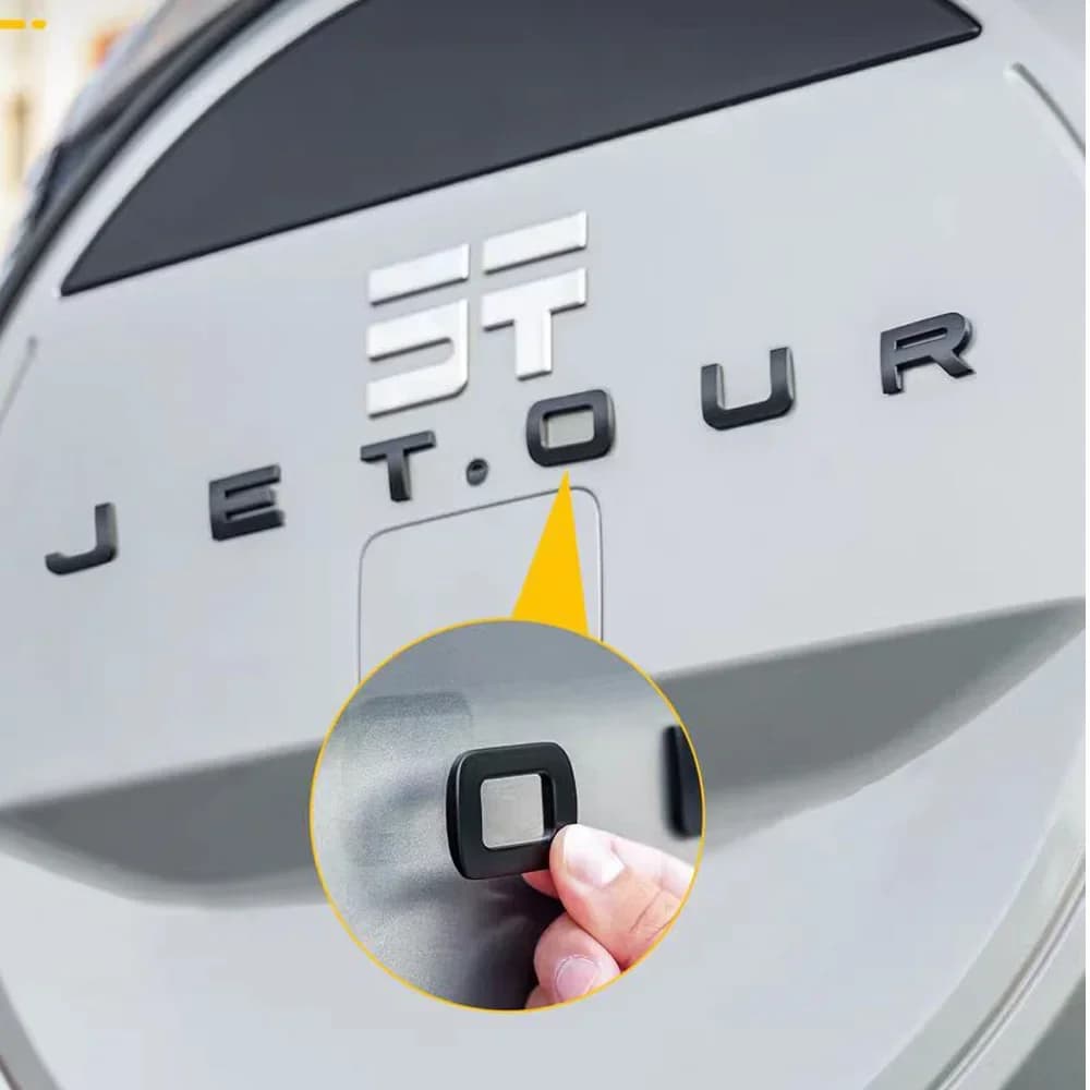 For Jetour G700 2025 2026 Car Logo Metal Letter Labe Machine Cover Spare Tire Cover Personalized Decoration Label Modified
