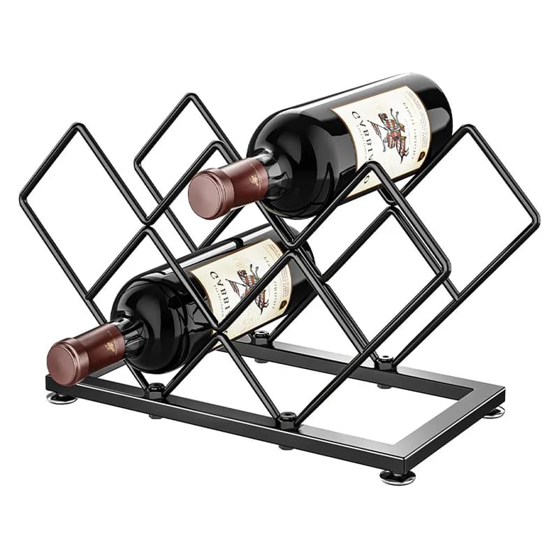 Home Kitchen and Bar Storage Countertops Metal Small 7 Bottle Wine Rack
