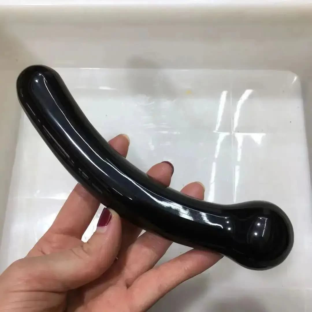 18cm Black Obsidian Yoni Massage Wand Magic Crystal Face Care Pleasure Stick For Women Body Massage Kegel Exercise Hearth Care