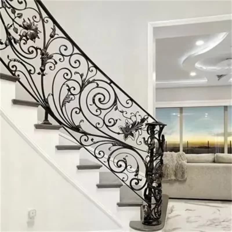 Iron Staircase Handrail Indoor Railing Balcony Guardrail Forged Iron Revolving Staircase Iron Guardrail