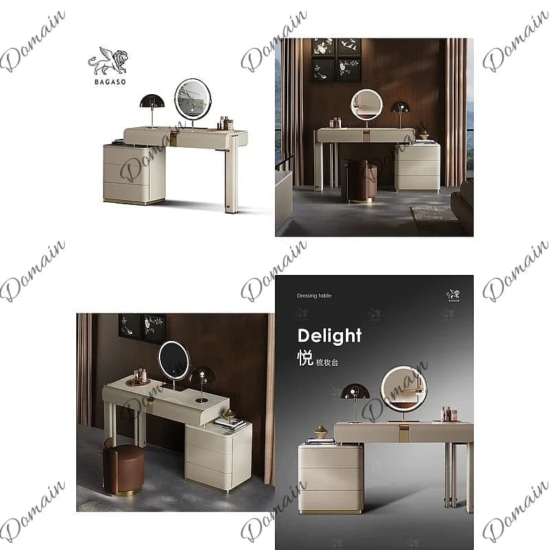 Italian Minimalist Light Luxury Dresser Chest of Drawers Makeup Table Storage Integrated High-End Bedroom Furniture
