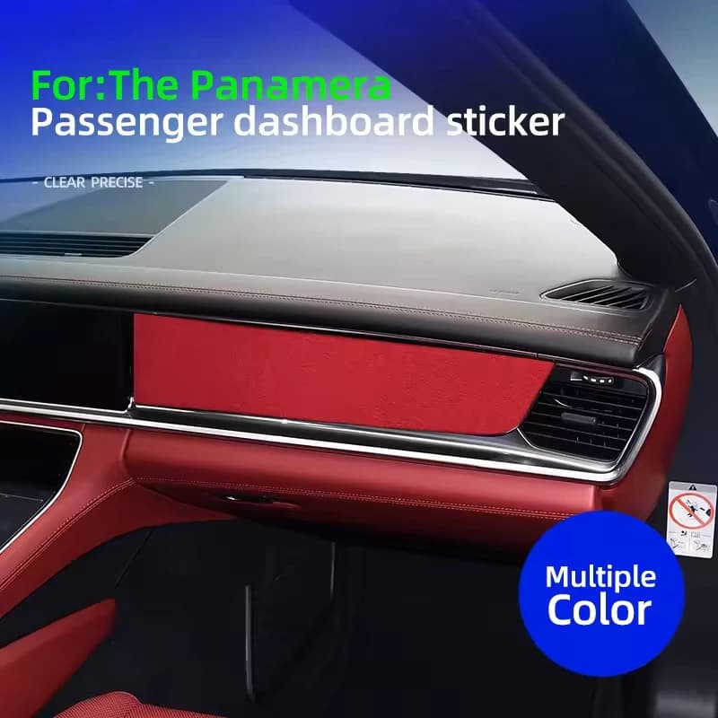For Panamera 971 2018 2019 2020 2021 2022 2023 2024 Car Interior Passenger Dashboard Sticker Super Suede Modifications Accessori