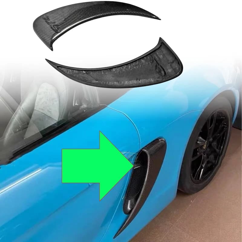 GT4 Lettered Side Air Intake Vent For 2013‑2016 Porsche 981 Cayman Boxster Car Exterior Body Kit Rear Side Air Outlet Auto Modif