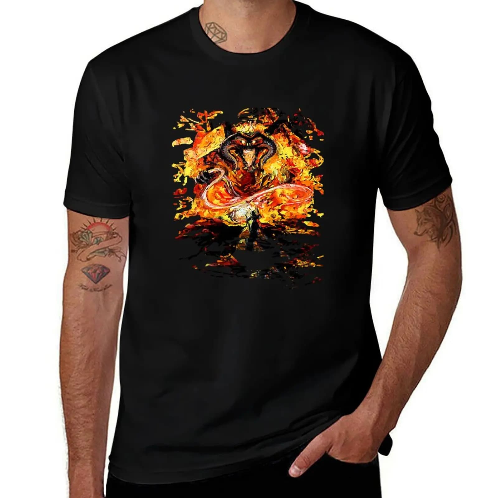 van Gogh Never Passed (version 2) T-Shirt Big and Tall Casual T-Shirt