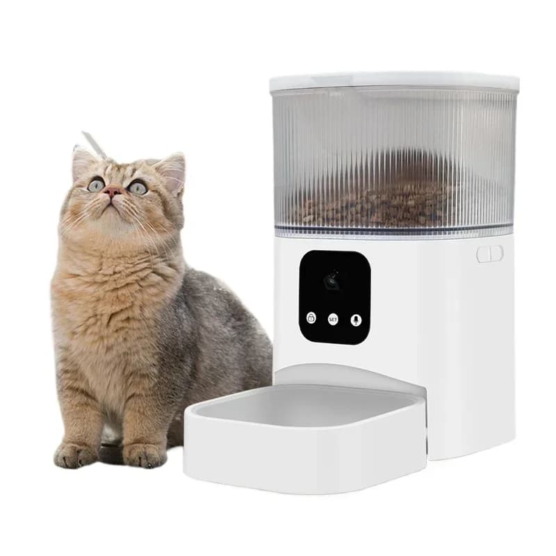Pet automatic feeder Intelligent timed feeding Remote voice control Household with video