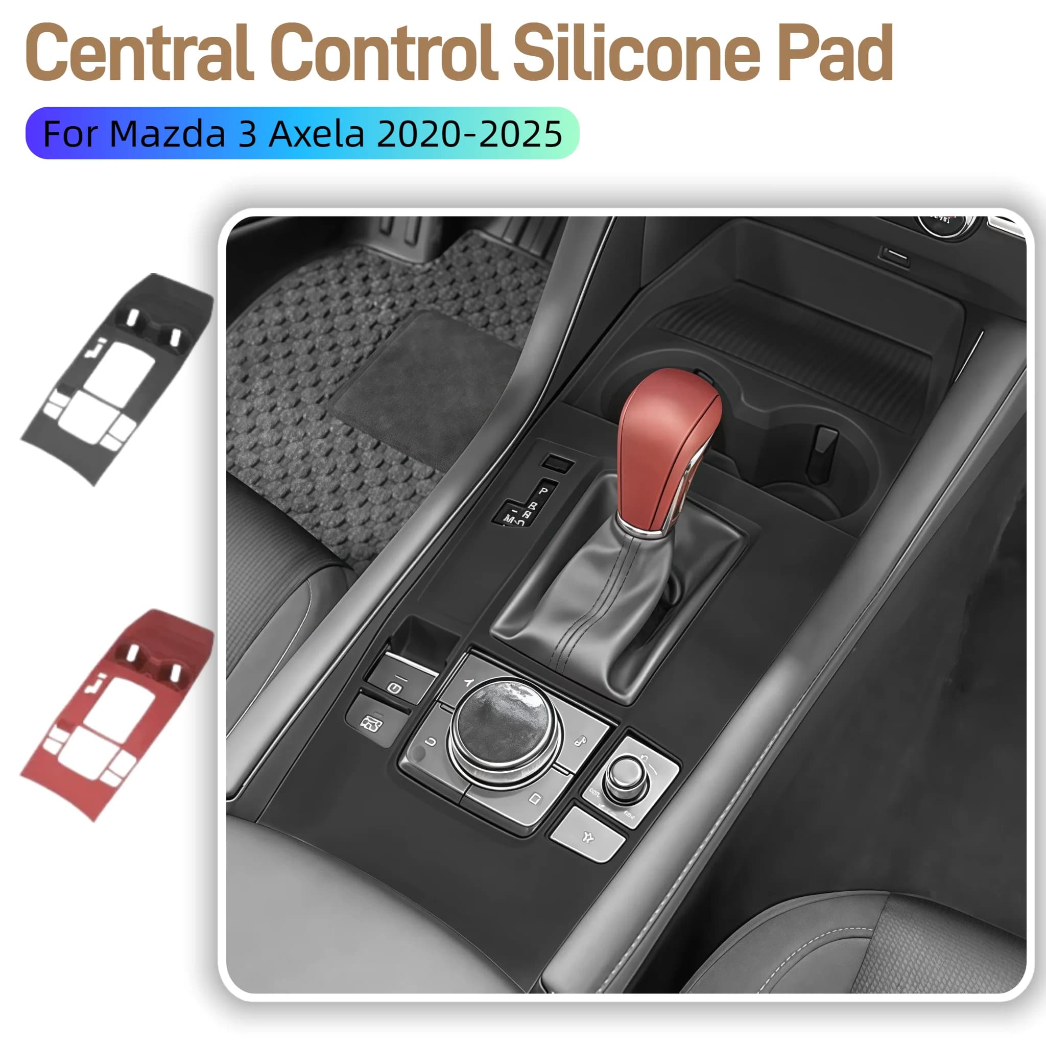 For Mazda 3 Axela 2020-2025 Silicone Center Console Panel Protector Mat with Cup Holder Anti-slip Car Interior Accessories