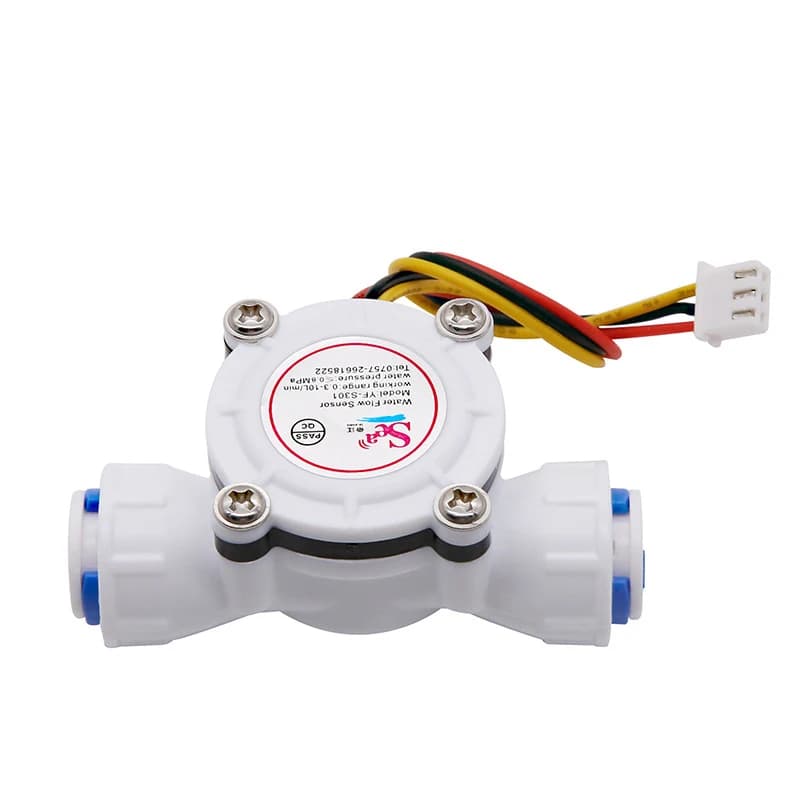 Hall Water Flow Sensor 3/8" PE Quick Connect Micro Water Flowmeter Flow Counter for Coffee Machine Water Dispenser 0.3-10L/min
