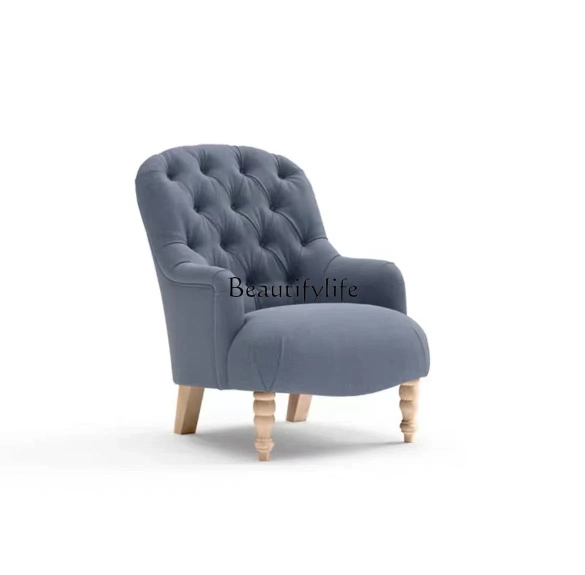 Retro American fabric single medieval living room high back chair velvet sofa