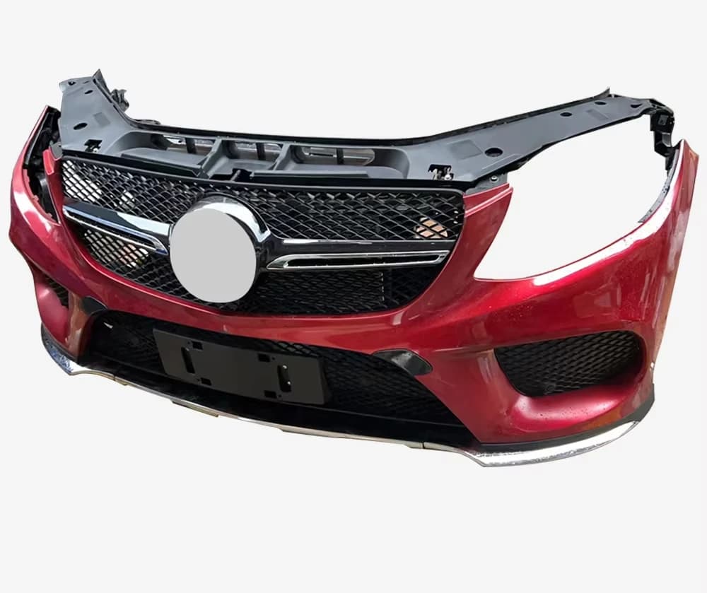 For GLE 450 166 Front Bumper Assembly with Fan Radiator Plastic Body Kit Red Including Clips-New Condition