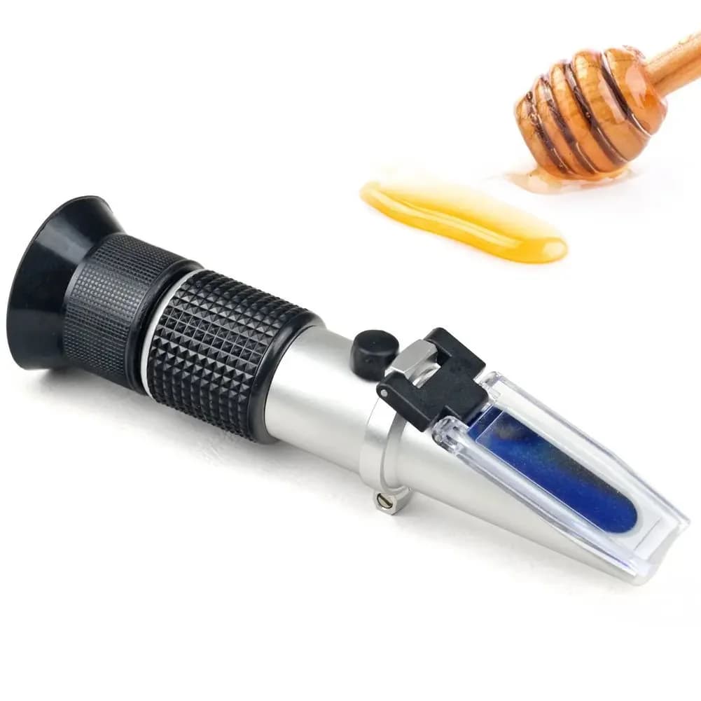 Honey Refractometer 3 in 1 ATC Honey Tester 58-92% Brix, Water Content & Baume Scale Portable Refractometer for Beekeeping Honey