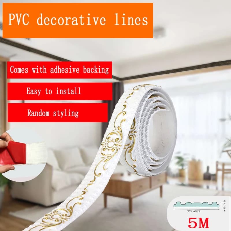 5M Suspended Ceiling Line Door Frame Shape Frame Edge Beautiful Edge Mirror frame Edge Wrapping Self-Adhesive Decoration