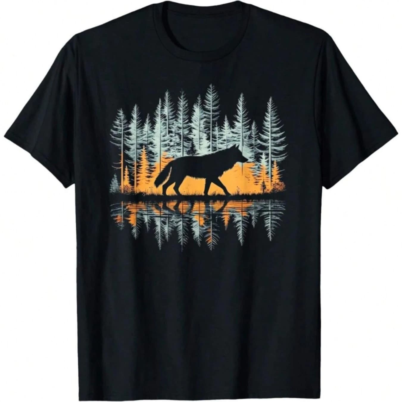 Wolf Forest Nature Wildlife T-Shirt 100% Cotton O-Neck Short Sleeve Summer Casual Mens T-shirt Streetwear