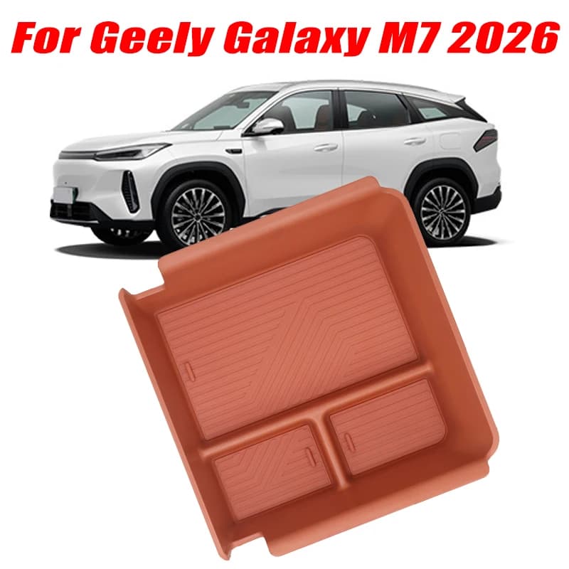 For Geely Galaxy M7 2026 Model Armrest Storage Box ABS Central Organozer Tray Stowing Tidying Car Accessories