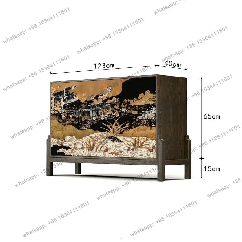 living room retro solid wood dining side cabinet integrated entrance cabinet against the wall bedroom tall cabinet