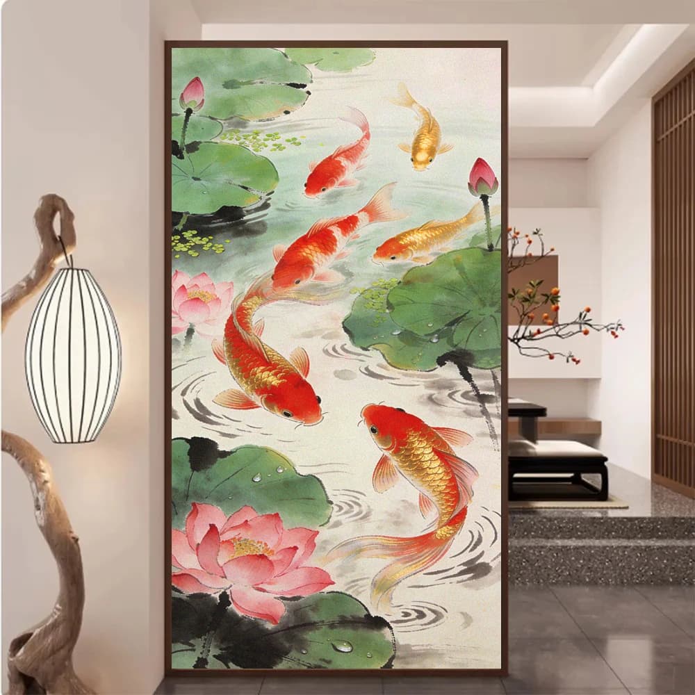 Privacy Windows Film Fish Play Pattern Decorative Window Stickers No Glue Static Cling Frosted Glass Sticker for Home