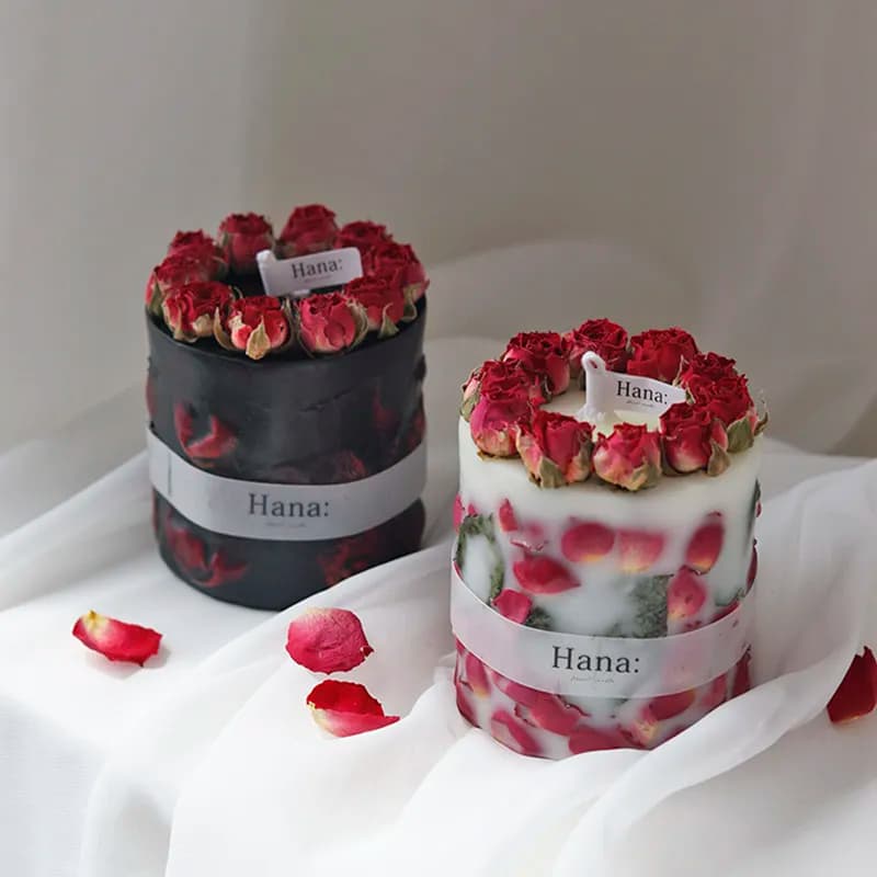 Romantic Rose Scented Candle Gift Set for Wedding and Birthday Present