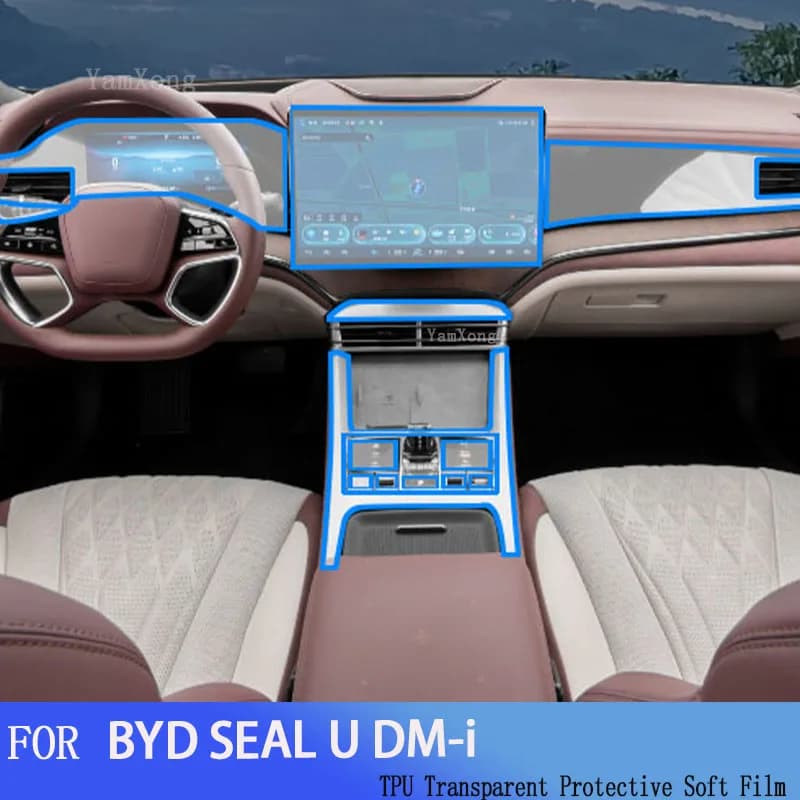 For BYD SEAL U DM-i 2023-2024 Car Interior TPU Protective Film Center console Navigation Instrucment Scratch Repair Sticker