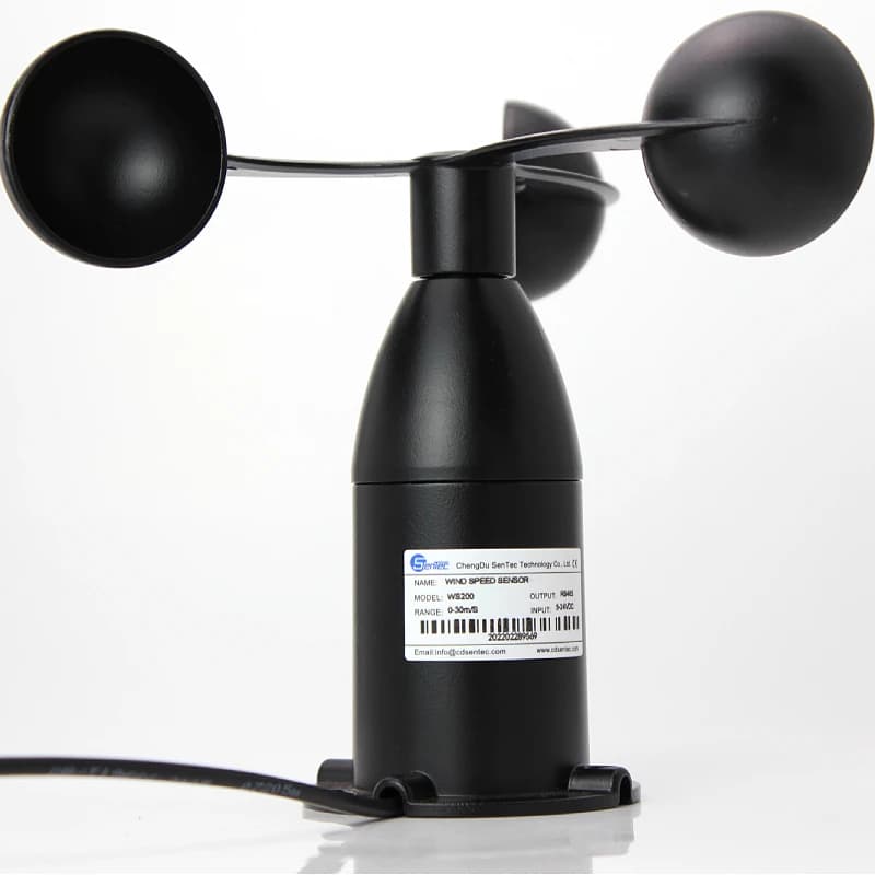 WS200 High Quality 4-20mA Wind Speed Sensor Anemometer with Analog Voltage Output Metal RS485 Modbus 3 Cup Anemometer