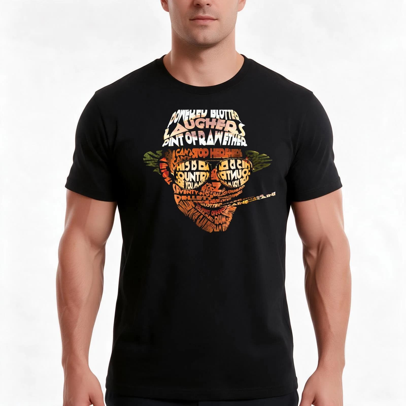 Bat Country T-Shirt, Summer Casual Cotton Tee, Oversized Streetwear Tops, Vintage Graphic Print, Loose Fit Short Sleeve