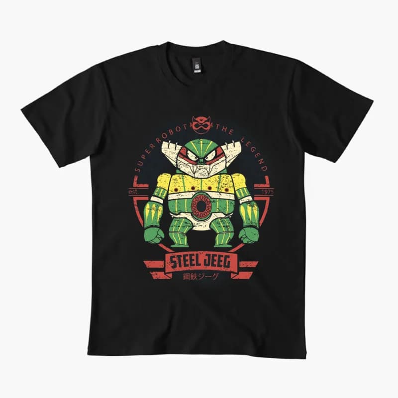 80s Classic manga Mecha Graphic clothes 0405 Anime kotetsu Jeeg the avenger Steel Jeeg Robot t shirt Short-sleeve All size tops