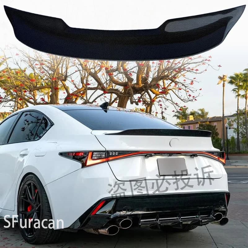 Lexus IS250 IS300 IS350 2022-2024 Carbon fiber rear trunk spoiler Duck wing lip cover Rear windshield mudguard Automotive parts
